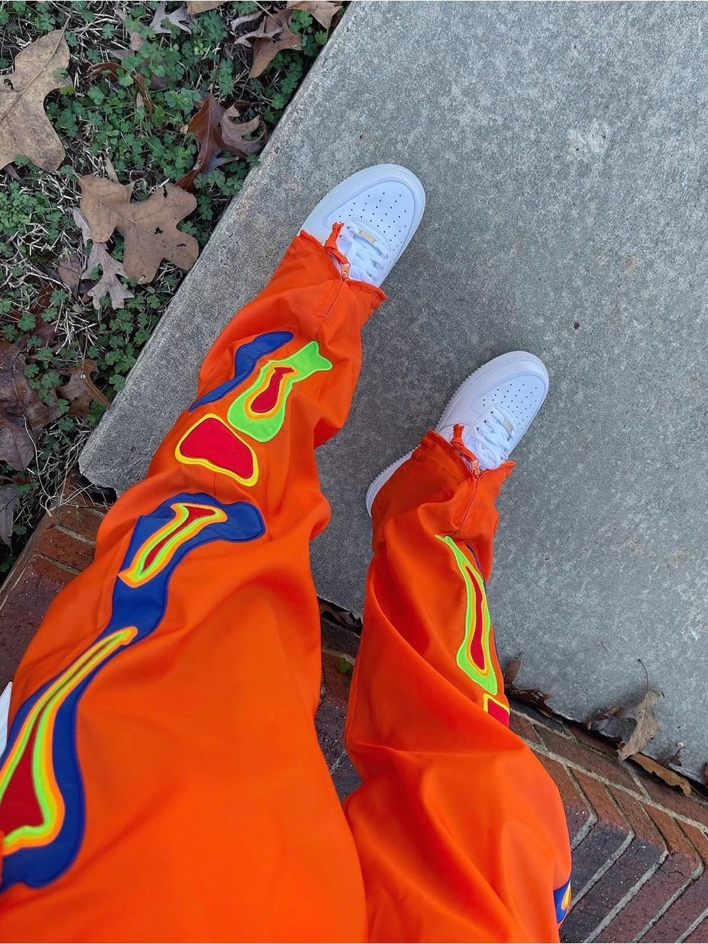 Men's Orange Graphic Pants